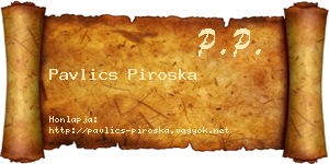 Pavlics Piroska névjegykártya