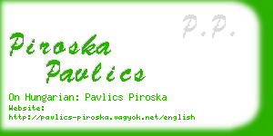 piroska pavlics business card